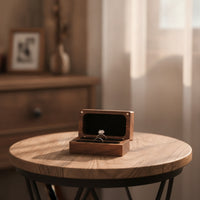 rings Box Wooden rings Box with Slots Hinged Display Case for Couples, Brides