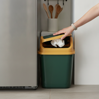 Household Waste Bin with Lid for Bathroom Kitchen Living Room Bedroom, Large Capacity Sealed Swing Lid Storage Bin