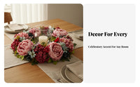 Artificial Peony Wreath Holiday Decor Peony Wreath Candlestick Holder Artisanal Look Farmhouse Door Hanger Lively Hues
