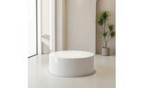 White Round Display Pedestal Minimalist Cylindrical Display Stand Slim Cylindrical Pedestal Modern for Photographers, Merchants, Photography, Livestream, Wedding