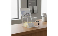 Clear Donation Box with Lock Versatile Clear Acrylic Comment Box Smooth Edges Acrylic Tip Jar for Fundraising, Events