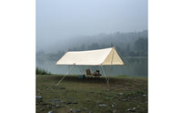 Hexagonal Tarp with Poles Large Camping Tarp Multifunctional Awning for Campers
