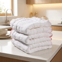 12 Layer Cotton Dish Cloths and Non-linting Cloth, Oil Resistant Dish Cloths for Kitchen Cleaning