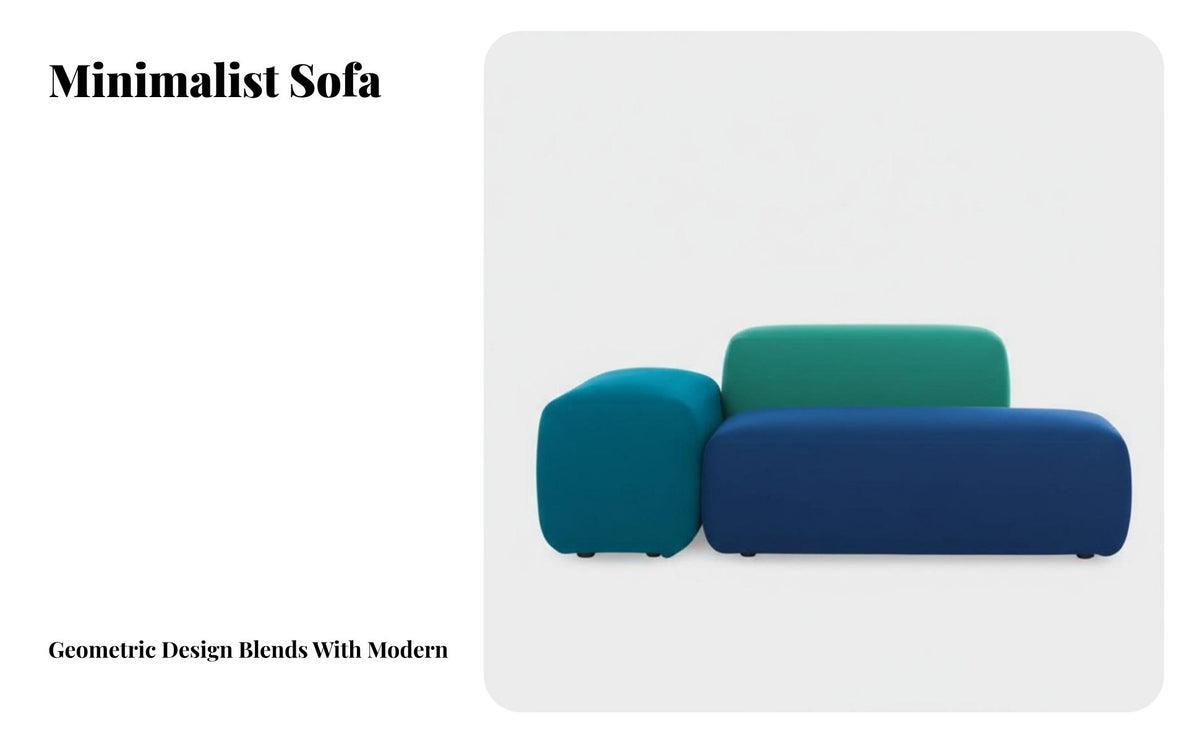 utilitarian design Tofu Block Sofa adaptable Combination sectional Couch Two-Tone Color Seating Furniture Lowsilhouette for Interior Designers, Apartment Dwellers, open-concept space Space, Reception Area, Living Room, Basement