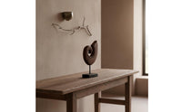 Rustic Minimalist Sculpture Hand-Finished Details Meditative Table Statue Elegant Design Abstract Sculpture for Guesthouse, Hotel Reception Area