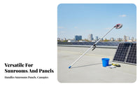 Sturdy Alloy Pole Solar Panel Cleaning Brush Adjustable Length Awning Cleaning Tool Multi-Purpose Extendable Wash Mop Soft Bristles for Professional Cleaners, Property Managers, Boat Owners, Awnings, Roofs, High Glass Surfaces, Outdoor