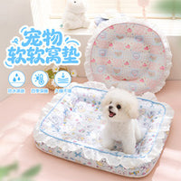 Dog Sofa Bed with Breathable Stripe Design for Medium Dogs