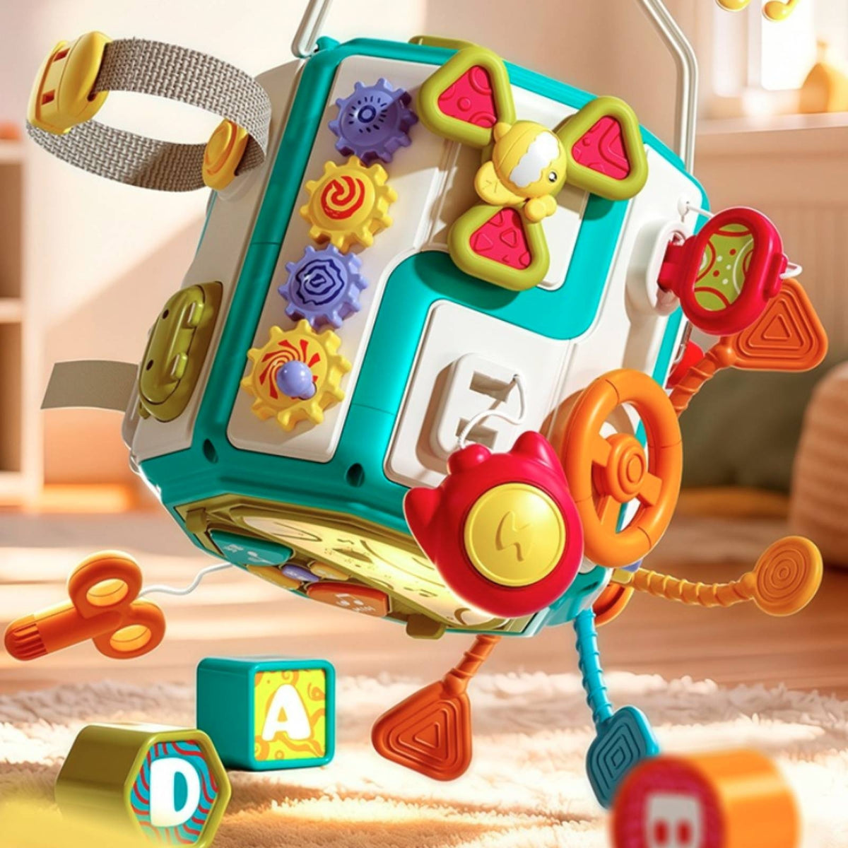 Early Learning Polyhedral Drum Toy Interactive Sound and Light Drum Toy Percussion 1 Piece