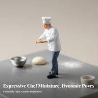 1:64 Scale Figure Photography Props 1:64 Scale People Figure Miniature Chef Figurine Realistic Design Tiny People Model