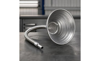 Galvanized Steel Funnel with Flexible Hose Wide-Mouth Metal Funnel with Filter Heavy-Duty Difficult-to-Reach for Mechanics, Garage