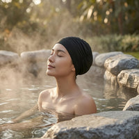 Ruched Pleated Swim Cap Stretchable Material Swim Cap Stretchy Swimming Hat Easy to Wear for Hot Springs