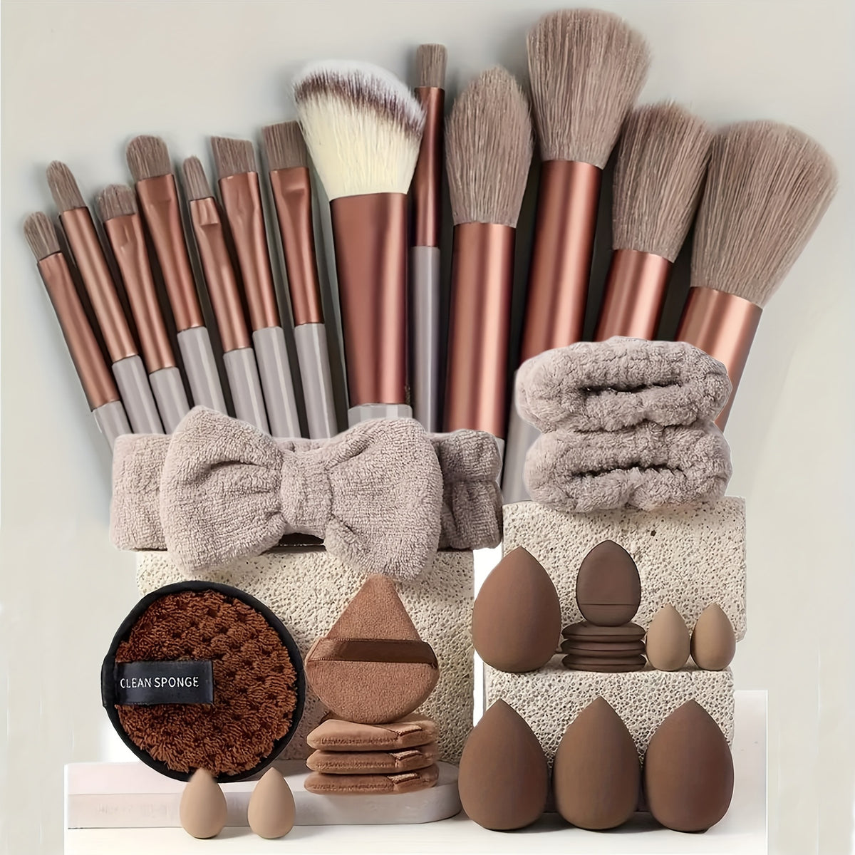 33-Piece Beauty Tool Set for Face Washing and Makeup
