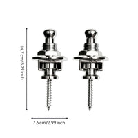 2 Pieces Strap Lock Button Iron Guitar Strap Lock Secure Locking String Instrument Accessory for Repair