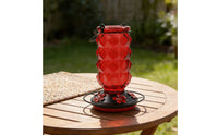 Ant Moat Hummingbird Feeder Flower Shaped Ports Glass Hummingbird Feeder Easy to Clean Hanging Bird Waterer Leak-Proof for Gardeners, Yard, Patio, Porch