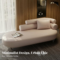 Italian Design archedd Chaise Lounge Minimalist aesthetic Ergonomic Chaise Plush Upholstery Indoor Furniture Sculptural Form for Homeowners, Interior Designers, partners, Living Room, Relaxation, perusing alcove, film viewings