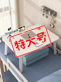 床上小桌子可折叠电脑桌儿童学习桌学生宿舍上铺写字桌板简易办公笔记本电脑支架桌家用炕桌地桌卧室飘窗书桌 【大号升级款】加粗大象腿-拉丝黑带卡槽+杯托70*40*28cm