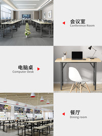 可折叠电脑桌台式书桌家用办公桌卧室小桌子简易学习写字桌长方形 15mm加厚桌面【黑胡桃】100*60-加粗钢架-免安装