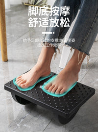 办公室摇摆脚踏板脚凳桌下垫脚凳踩脚凳防翘二郎腿脚蹬搭放搁脚凳 白色（按摩滚轮⭐摇摆⭐不跷二郎腿）