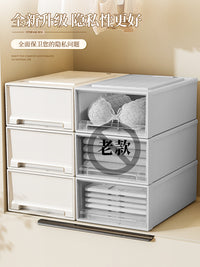 友耐收纳箱抽屉式裤子透明整理箱家用衣物储物柜子衣柜塑料收纳盒 深45*宽39*高30 透明单个装【可视易取】