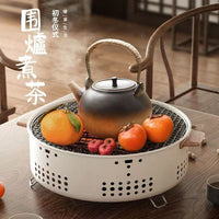 围炉煮茶烤火炉套装家用室内器具全套冬天围聚炉子户外围炉烧烤炉 900ML茶壶