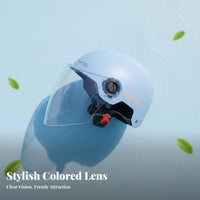 Breathable Protection Helmet Adjustable Fit Summer Helmet with Face Visor Shock Resistant Safeguarding Headwear Quick Release Buckle for Scooter Riders, Commuters, Daily Commute, Commuting, City Riding, Leisure Rides