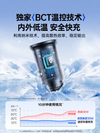 倍思车载充电器超级快充2025新款一拖二汽车点烟器转换插头车充PD ✅【iPhone15-16快充套装】雅致黑U+C车充+1米双C线