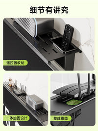 免打孔冷轧钢电视机顶盒置物架隐形收纳神器盒路由器支架壁挂托架 【升级带盒款】加宽加厚冷轧钢置物架【43*12CM*1.2mm】