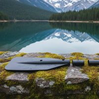 3 Pieces Inflatable Boat Paddle Parts Portable Paddle Blade and Handle Set Lightweight Oar Blade Replacement for Kayaking