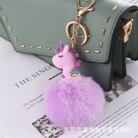 Plush Ball Unicorn Keychain Pendant for Bags and Gifts