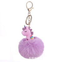 Plush Ball Unicorn Keychain Pendant for Bags and Gifts