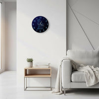 Modern Minimalist Design Night Sky Cat Clock Battery Operated Abstract Kitten Wall Clock Easy Installation Home Decor Luminous Effect for Bedroom