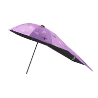 电瓶车遮阳伞加长燕尾伞黑胶防晒防紫外线电动摩托车雨伞棚遮雨棚 加长黑胶 紫色蝴蝶 伞+万向C支架
