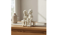 Resin Craft Kissing Kids Statue Weatherproof Initial Kiss Sculpture Weather Resistant for Couples, Patio, Desktop, Bookshelf