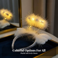 Illuminated Ry Headband 3 Lighting Modes Illuminated Hare Ears Headband Glitter Hare Hair Hoop View-Catching Light-up Hare Ear