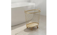 Wire Laundry Basket Large Capacity Rolling Laundry Hamper Breathable Household Storage for Washroom, Bedroom