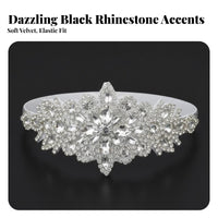Black Crystal Headband Handmade Vintage Crystal Headpiece 1920s Design Headpiece Adjustable Roaring Twenties Party Headband