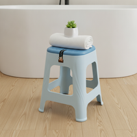 Stackable Plastic Stools with Non-Slip Hollow Seat for Dining, Bathroom, and Home Use, 2-Pack