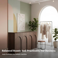 Retail Store Counter Vintage Design Boutique Reception Desk Sturdy Construction Reception Counter Table for Receptionists, Office Lobby