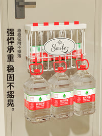 雨伞收纳架家用门口磁吸放置架壁挂式放伞神器入户门后挂钩收纳盒 【磁吸款】黑灰色大号❤送S挂钩x2