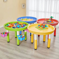 Kids' Multi-functional Plastic Sand and Water Activity Table with Building Blocks