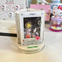 抖音同款ins亚克力旋转立牌相框创意3寸拍立得小卡转转相框emoji 其他尺寸 3卡位旋转立牌（含30个表情包）
