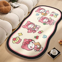 粉色Kitty猫卧室床边毯衣帽间长条地毯客厅可爱舒适柔软飘窗垫 床边-凯蒂大头爱心 40cm*120cm（优质仿羊绒）