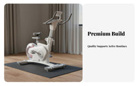 Quiet Operation Exercise Bike Comfortable Saddle Silent Cycle Bike Adjustable Resistance Upright Indoor Cycle Compact Design for Apartment