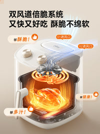 九阳空气炸锅家用免翻面电炸锅智能大容量电烤箱多功能烹饪机新款 触控可视款⭐6升⭐双风道脆烤