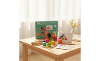 Educational Wooden Sorting Toy with Cups Rainbow Color Sorting Toy Toddler Wooden Matching Game for Homeschool