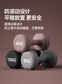 朗威哑铃男士健身家用训练初学者练臂10kg一对实心铸铁女士小哑铃 丁香紫2KG*2【塑形有氧】热卖推荐款/拜拜肉/肩背塑形.