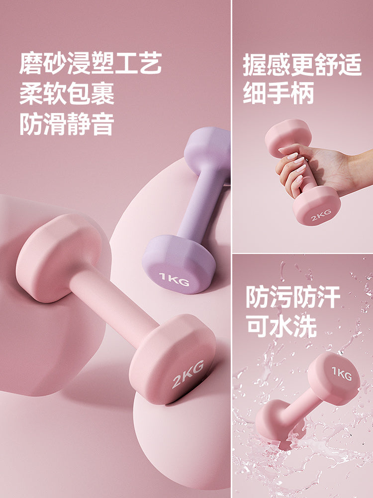 哑铃女士健身家用器材实心铸铁男士小哑铃青少年专用哑铃2kg一对 天空蓝5KG*2【专业训练】专业女士/男士初阶