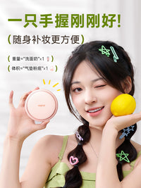 llano便携化妆镜子随身带灯补妆可折叠手持镜智能led发光美妆镜