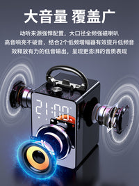 蓝牙音响高音质户外大音量广场舞音箱K歌无线话筒小型低音炮摆摊 时尚黑【尊享版超长续航】+无线话筒+16G内存卡读卡器（内置热门歌曲）