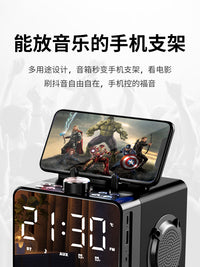 蓝牙音响高音质户外大音量广场舞音箱K歌无线话筒小型低音炮摆摊 时尚黑【尊享版超长续航】+无线话筒+16G内存卡读卡器（内置热门歌曲）
